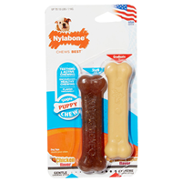 Nylabone Stages Puppy Chew Toy 2pk. Chicken & Peanut Butter Flavor X-Small/Petite I020344