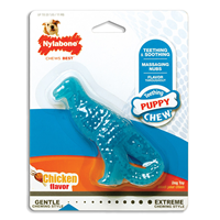 Nylabone Teething Puppy Chew Dental Dinosaur Chew Toy Chicken Flavor I020350