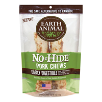 Earth Animal No-Hide 7" Pork Recipe Dog Chews 2pk I021451