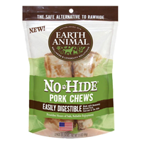 Earth Animal No-Hide 4" Pork Recipe Dog Chews 2pk I021452