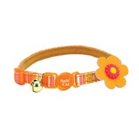 Coastal Safe Cat Break Away Orange Flower Cat Collar  I021745