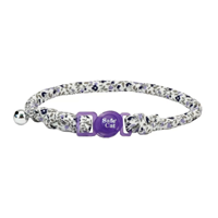 Coastal Purple Floral Safe Cat Round Fashion Collar 3/8" X 8"-12" I021749