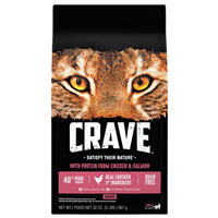 CRAVE Grain-free Chicken & Salmon Fish Indoor Adult Dry Cat Food I021900