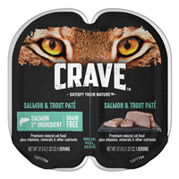 CRAVE Grain-Free Salmon & Trout Pate Perfect Portions Adult Wet Cat Food 2.6 oz. I021906