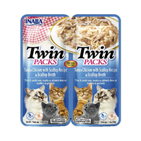Inaba Twin Pack Tuna & Chicken with Scallop Recipe in Scallop Broth for Cats I022294