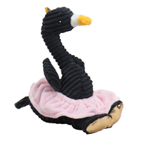 HuggleHounds Black Swanky Swan Knottie Dog Toy I022986