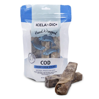Icelandic+ Hand Wrapped Cod Skin Short Chew Stick Dog Treats 3.4 oz. I023280