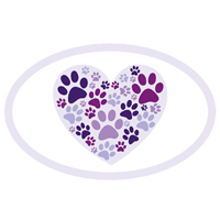 Dog Speak Heart with Paws Oval Shaped Magnet I023837