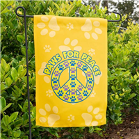 Dog Speak Paws For Peace Garden Flag  I023902