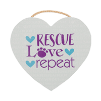 Dog Speak Heart Sign with Rope Rescue Love Repeat I023955