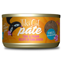 Tiki Cat Pate Tuna & Prawn Recipe in Tuna Broth 2.8 oz. I024201