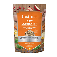 Instinct Raw Longevity 100% Freeze-Dried Raw Meals Adult Cats Cage-Free Chicken Recipe  I024900b