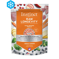 Instinct Raw Longevity Frozen Bites For Adult Dogs Farm-Raised Rabbit Recipe 4 lbs. I024915