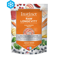 Instinct Raw Longevity Frozen Bites For Adult Dogs Beef & Cod Recipe 4 lbs. I024917