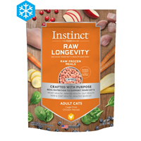 Instinct Raw Longevity Frozen Bites for Adult Cats Cage-Free Chicken Recipe  I024922