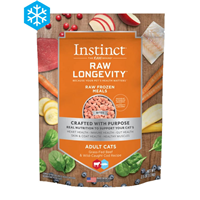Instinct Raw Longevity Frozen Bites for Adult Cats Beef & Cod Recipe 2.5 lbs. I024924