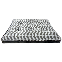 Arlee Pet Bella Charcoal ZigZag Bone Printed Orthopedic Mattress Bed I025883b