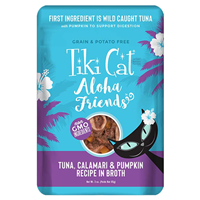 Tiki Cat Aloha Friends Tuna, Calamari & Pumpkin Recipe in Broth 3 oz. I026799