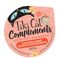 Tiki Cat Complements Chicken & Beef Recipe in Chicken Broth 2.1 oz. I026802