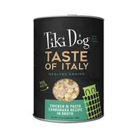 Tiki Dog Taste of Italy Chicken & Pasta Carbonara Recipe in Broth 12 oz. I026806