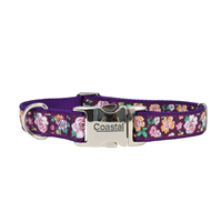 Coastal Pet Attire Purple Floral  Ribbon Collar 5/8 x 12-18 I026908