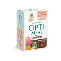 Optimeal for Carnivores Grain Free Tender Morsels Liver & Turkey Recipe 4 Pack 3oz. Pouches I026985