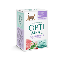 Optimeal Tender Morsels In Savory Sauce with Beef & Rabbit 4 Pack 3 oz. Pouches I026989