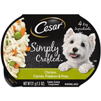 Cesar Simply Crafted Chicken, Carrots, Potatoes & Peas Canine Cuisine Complement 1.3 oz. I027070