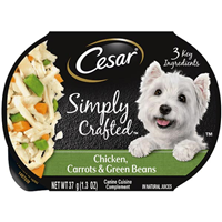 Cesar Simply Crafted Chicken, Carrots & Green Beans Canine Cuisine Complement 1.3 oz I027072