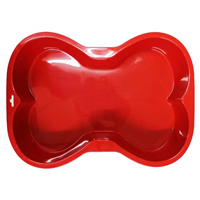 Puppy Cake Red Silicone Dog Bone Cake Pan I027314