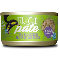 Tiki Cat Pate Tuna & Mackerel Recipe in Tuna Broth 2.8 oz. I027571