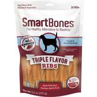 SmartBones Triple Flavor Ribs Made with Real Chicken, Beef & Pork I027590