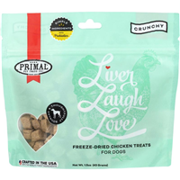 Primal Liver, Laugh, Love Freeze-Dried Chicken Treats for Dogs 1.5 oz. I027999
