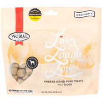Primal Liver, Laugh, Love Freeze-Dried Pork Treats for Dogs 1.5 oz. I028000