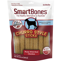 SmartBones Churro Style Sticks Chicken Flavor Dog Treats 14 count  I029143