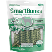 SmartBones Triple Action Dental Sticks Made with Seaweed & Spearmint for Large Dogs 6ct I029147