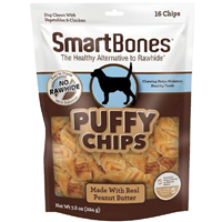 SmartBones Puffy Chips with Peanut Butter Dog Treats 16 count I029150