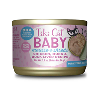 Tiki Cat Baby Mousse & Shreds Chicken, Duck, and Duck Liver 1.9oz 3 pack I029983