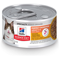 Hills Science Diet Adult Perfect Digestion Chicken, Vegetable & Rice Stew Cat Food 2.9 oz. I030078