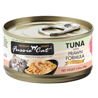 Fussie Cat Tuna with Prawn Formula in Gravy 2.82 oz. I030104