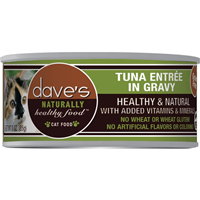 Dave’s Grain-Free Naturally Healthy Food Tuna Entree in Gravy Can Food for Cats 3 oz. I030734