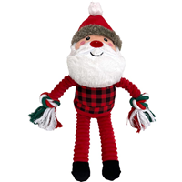 Shoreway Santa w/ Rope Hands Plush Dog Toy I030832