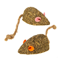 SmartyKat Mousy Mayhem Compressed Catnip Mice Cat Toy 2pk  I030853