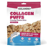 Icelandic+ Collagen Puffs Crunchy Protein Bites Treats for Cats Baked Beef with Cod Skin 0.5 oz. I031183