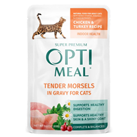 Optimeal Chicken & Turkey in Savory Sauce Wet Cat Food, 3-oz pouch I031592