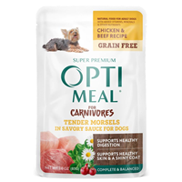 Optimeal Chicken & Beef  in Savory Sauce Wet Dog Food, 3-oz pouch I031596