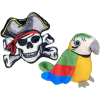 Multipet Margaritaville Pirate Skull & Parrot Cat Toy 2pk I031975