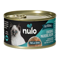 Nulo Kitten Grain Free Beef Chicken and Mackerel Pate with Shreds 2.8oz I032229