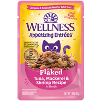 Wellness Appetizing Entrees Flaked Tuna, Mackerel & Shrimp Recipe 1.4 oz