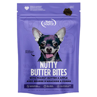 NutriSource Nutty Butter Bites Dog Treats with Peanut Butter & Apple 6 oz